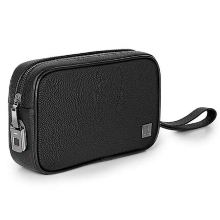 WIWU Master Genuine Leather Fingerprint Lock Pouch Bag Black