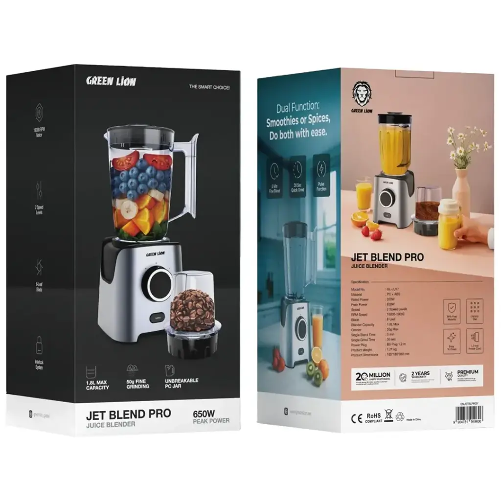 Green Lion Jet Blend Pro Juice Blender 650W - Gray (2)